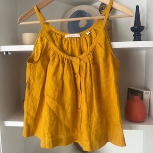 Doen linen marigold tank xs new